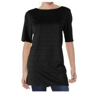 Alfani Women's Striped Short Sleeve Tunic Top - Size: Small - Black NWT